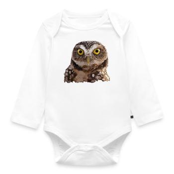 Eule graben - Baby Bio-Langarm-Body - Weiß - Vorne