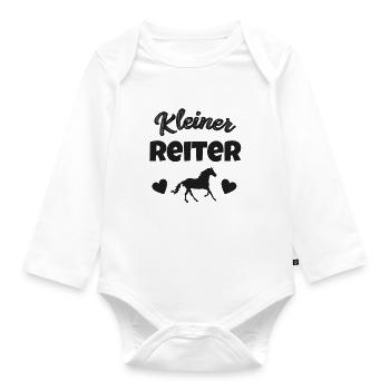 Kleiner Reiter Baby Party Reiten Pferde Pferd - Baby Bio-Langarm-Body - Weiß - Vorne