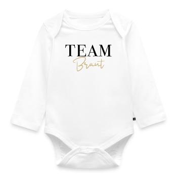 Team Braut Junggesellinnenabschied Hochzeit - Baby Bio-Langarm-Body - Weiß - Vorne