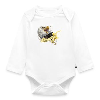 Bald eagle - Organic Longsleeve Baby Bodysuit - white - Front