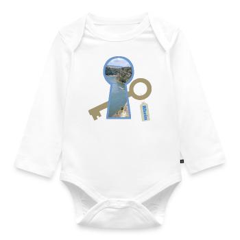 keyhole rhine - Organic Longsleeve Baby Bodysuit - white - Front