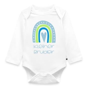 Kleiner Bruder - Baby Bio-Langarm-Body - Weiß - Vorne