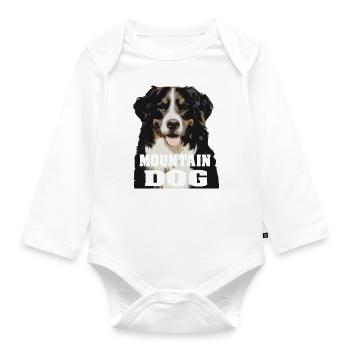 Bernese Mountain Dog - Organic Longsleeve Baby Bodysuit - white - Front