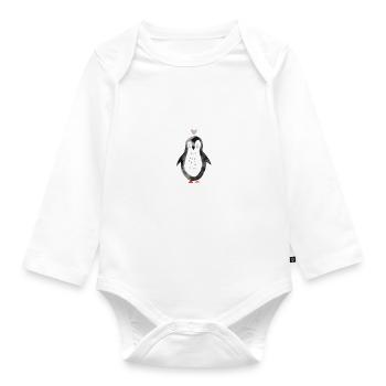 manchot - Body Bébé bio manches longues - blanc - Devant