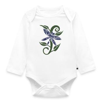 Blaue Libelle - Baby Bio-Langarm-Body - Weiß - Vorne