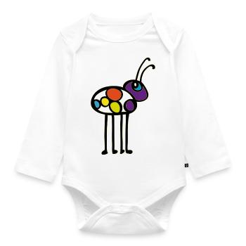 Longleg bug - Organic Longsleeve Baby Bodysuit - white - Front