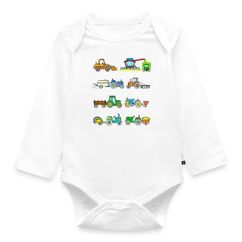 Beliebte Traktoren und Landmaschinen - Baby Bio-Langarm-Body - Weiß - Vorne