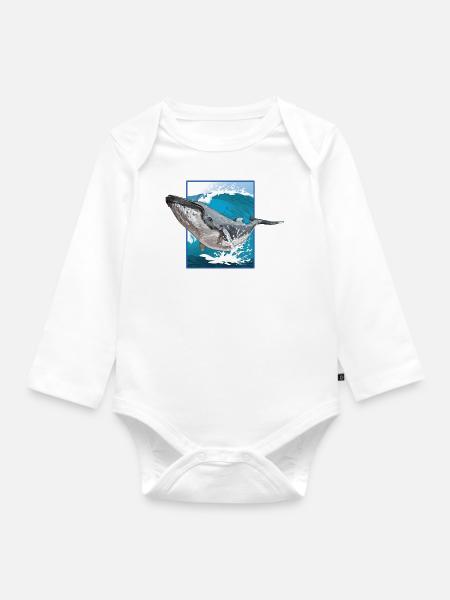 Buckelwal - Baby Bio-Langarm-Body - Weiß