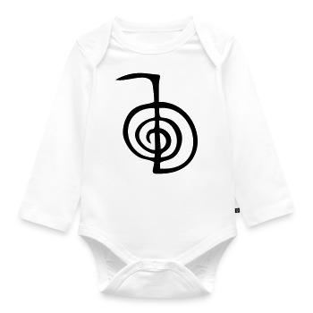 Reiki Healing Symbol - Cho Ku Rei - Organic Longsleeve Baby Bodysuit - white - Front