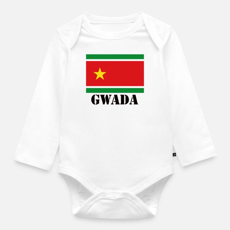 Gwada - Guadeloupe - Body Bébé bio manches longues - blanc