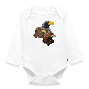 Raubvögel - Baby Bio-Langarm-Body - Weiß - Vorne