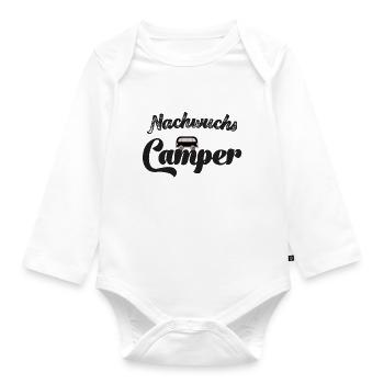 Nachwuchscamper Camping Campen Wohnmobil Wohnwagen - Baby Bio-Langarm-Body - Weiß - Vorne