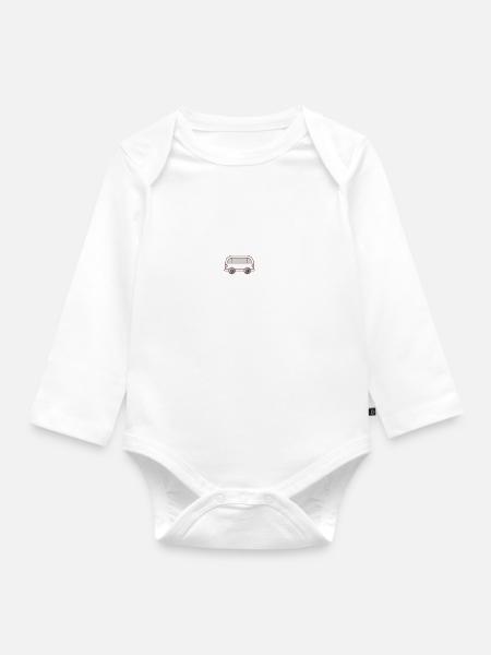 Nachwuchscamper Camping Campen Wohnmobil Wohnwagen - Baby Bio-Langarm-Body - Weiß