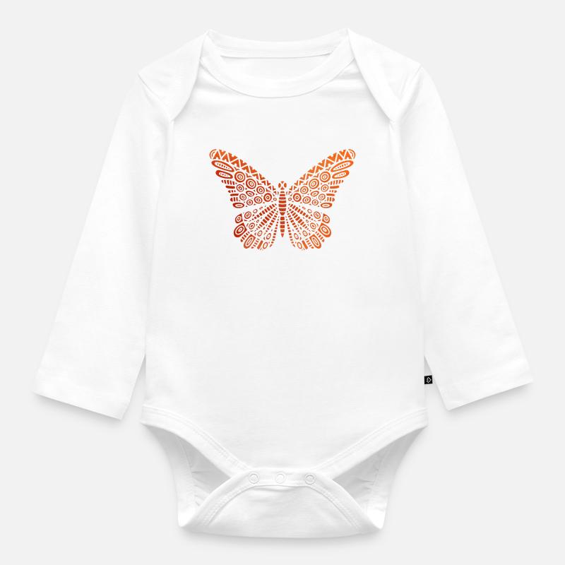 papillon - Body Bébé bio manches longues - blanc