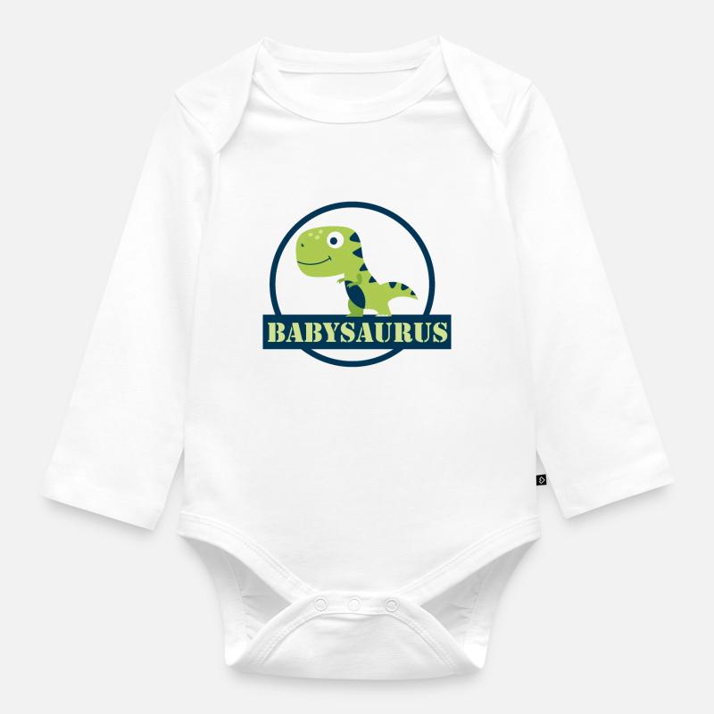Babysaurus - Body Bébé bio manches longues - blanc