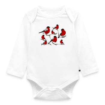 Oiseaux d'hiver - Body Bébé bio manches longues - blanc - Devant