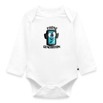 mobile - Organic Longsleeve Baby Bodysuit - white - Front