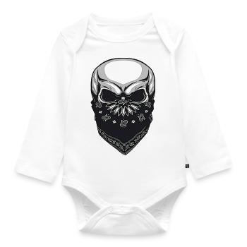 Skull bandit - Organic Longsleeve Baby Bodysuit - white - Front