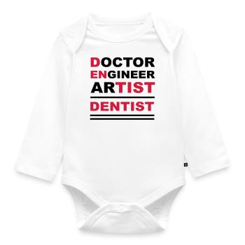 zahnarzt arzt ingenieur künstler - Body Bébé bio manches longues - blanc - Devant