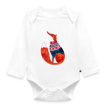 Reef in the snow - Organic Longsleeve Baby Bodysuit - white - Front
