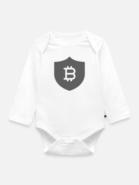 Bitcoin Crypto - Baby Bio-Langarm-Body - Weiß