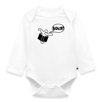 Buch - Baby Bio-Langarm-Body - Weiß - Vorne