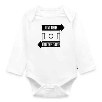 Just here for the game - Organic Longsleeve Baby Bodysuit - white - Front