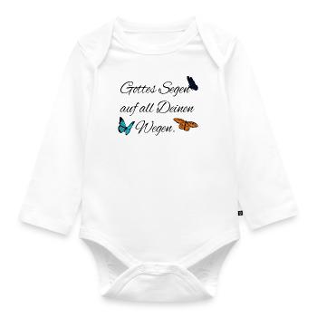 Gottes Segen Segensspruch Taufe Hochzeit Gläubige - Baby Bio-Langarm-Body - Weiß - Vorne