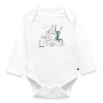 KiKA-Baumhaus mit Fidi Motiv zum Ausmalen! - Baby Bio-Langarm-Body - Weiß - Vorne