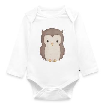 hibou - Body Bébé bio manches longues - blanc - Devant