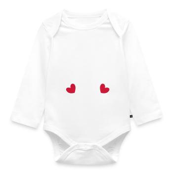 Maman papa moi maman papa bébé parents biologiques gènes - Body Bébé bio manches longues - blanc - Devant