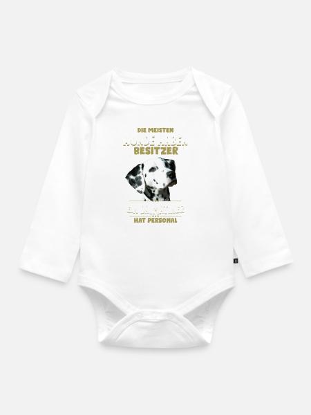 Dalmatiner Tshirt - Dalmatiner Hund Shirt - Baby Bio-Langarm-Body - Weiß