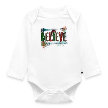 Glauben - Baby Bio-Langarm-Body - Weiß - Vorne