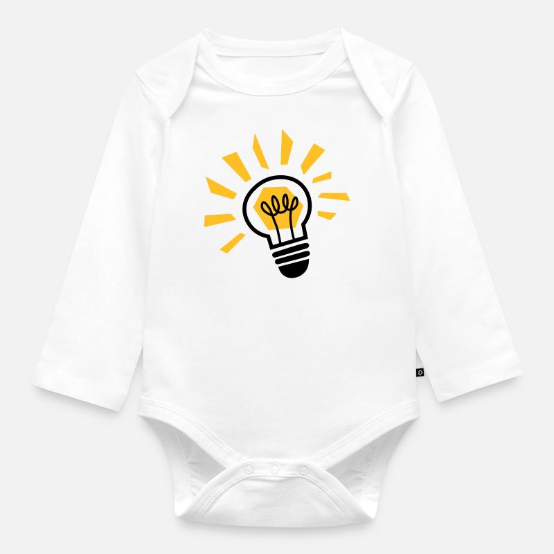 Light bulb - light bulb - ampoule - lamp - light - Organic Longsleeve Baby Bodysuit - white
