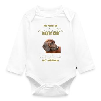 Gebirgsschweißhund Bayerischer Gebirgsschweißhund - Baby Bio-Langarm-Body - Weiß - Vorne