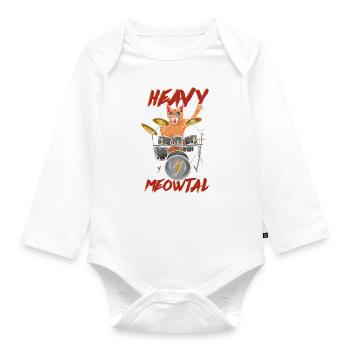 Heavy Meowtal - Chat de métal lourd - Body Bébé bio manches longues - blanc - Devant