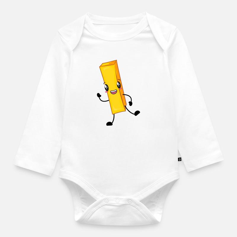 frites - Body Bébé bio manches longues - blanc