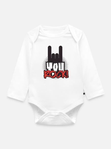 Rock Musik - Baby Bio-Langarm-Body - Weiß