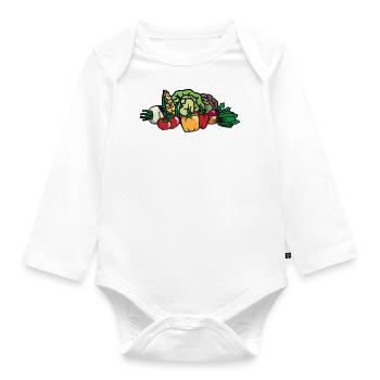 Buntes Gemüse - Mixed Vegetables - Gemüsekorb - Baby Bio-Langarm-Body - Weiß - Vorne