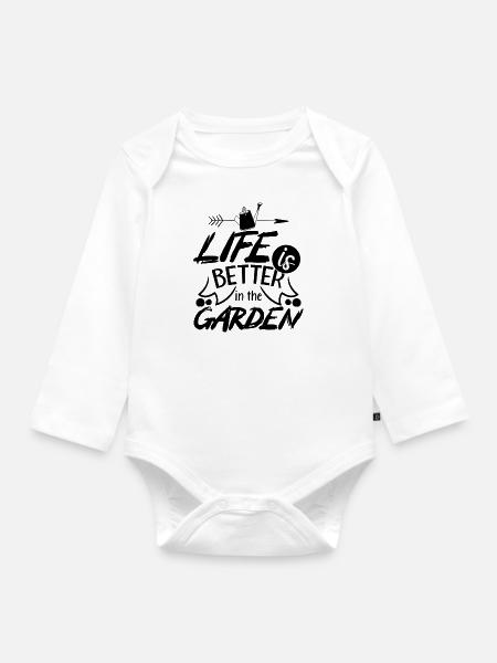 Garten Gärtner - Baby Bio-Langarm-Body - Weiß