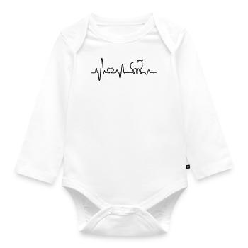 Schaf Schafbock Schäfer Geschenkidee Herzschlag - Baby Bio-Langarm-Body - Weiß - Vorne