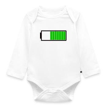 Charging bar battery - Organic Longsleeve Baby Bodysuit - white - Front
