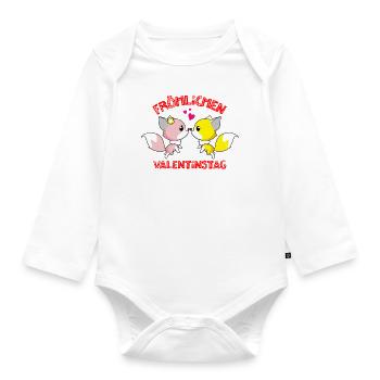 Saint-Valentin, Saint-Valentin, Saint-Valentin - Body Bébé bio manches longues - blanc - Devant