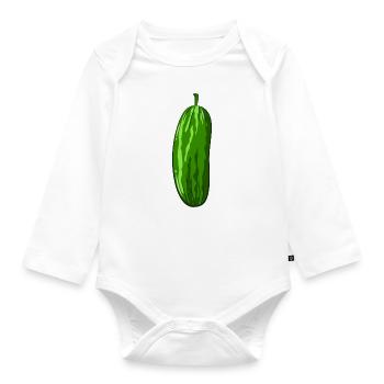 cucumber - Organic Longsleeve Baby Bodysuit - white - Front