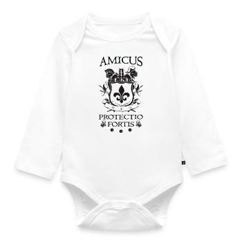Amicus Protectio Fortis - Baby Bio-Langarm-Body - Weiß - Vorne