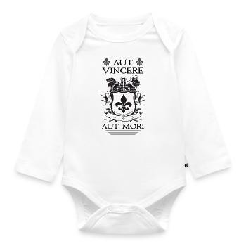 Schwarzes Aut Vincere Aut Mori - Baby Bio-Langarm-Body - Weiß - Vorne