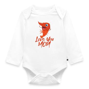 Hab dich lieb Mama - Shrimp - Baby Bio-Langarm-Body - Weiß - Vorne