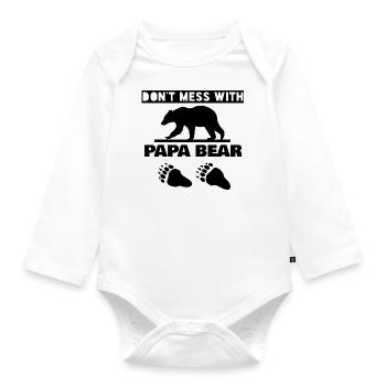 DON'T MESS WITH PAPA BEAR - Organic Longsleeve Baby Bodysuit - white - Front