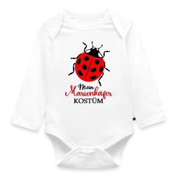 Marienkäfer Tier Kostüm süß Fasching Karneval - Baby Bio-Langarm-Body - Weiß - Vorne