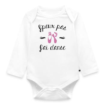 J'peux pas j'ai danse - Body Bébé bio manches longues - blanc - Devant